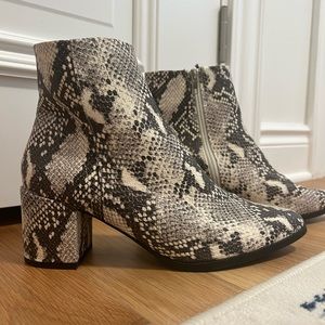 Madden girl snake print booties